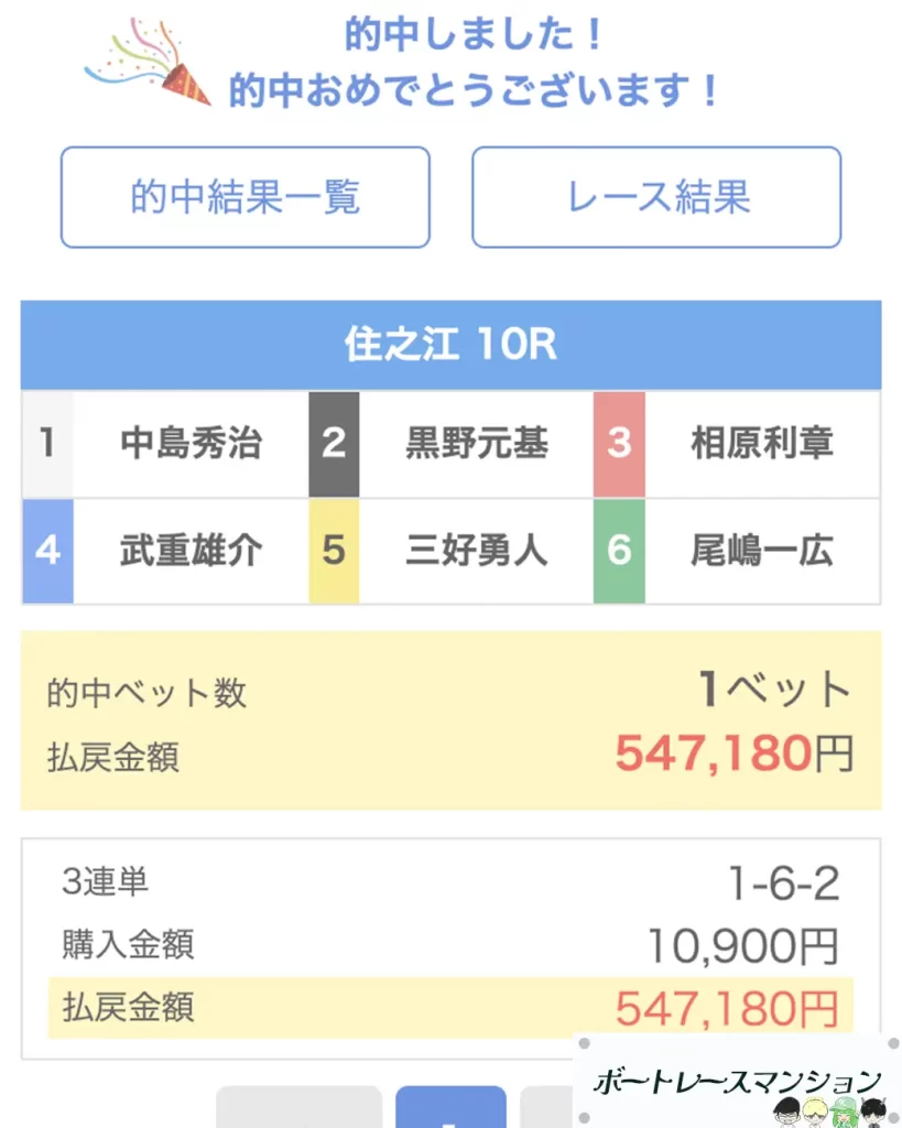 優良競艇予想サイト「ボートヘブン」有料予想「マリア」払い戻し0721ナイト