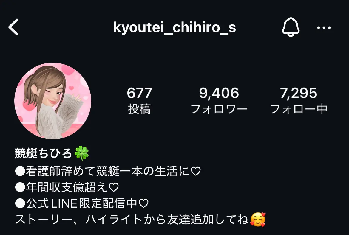 | ボートレースマンション 競艇インフルエンサー・競艇投資家は「競艇ちひろ」Instagram