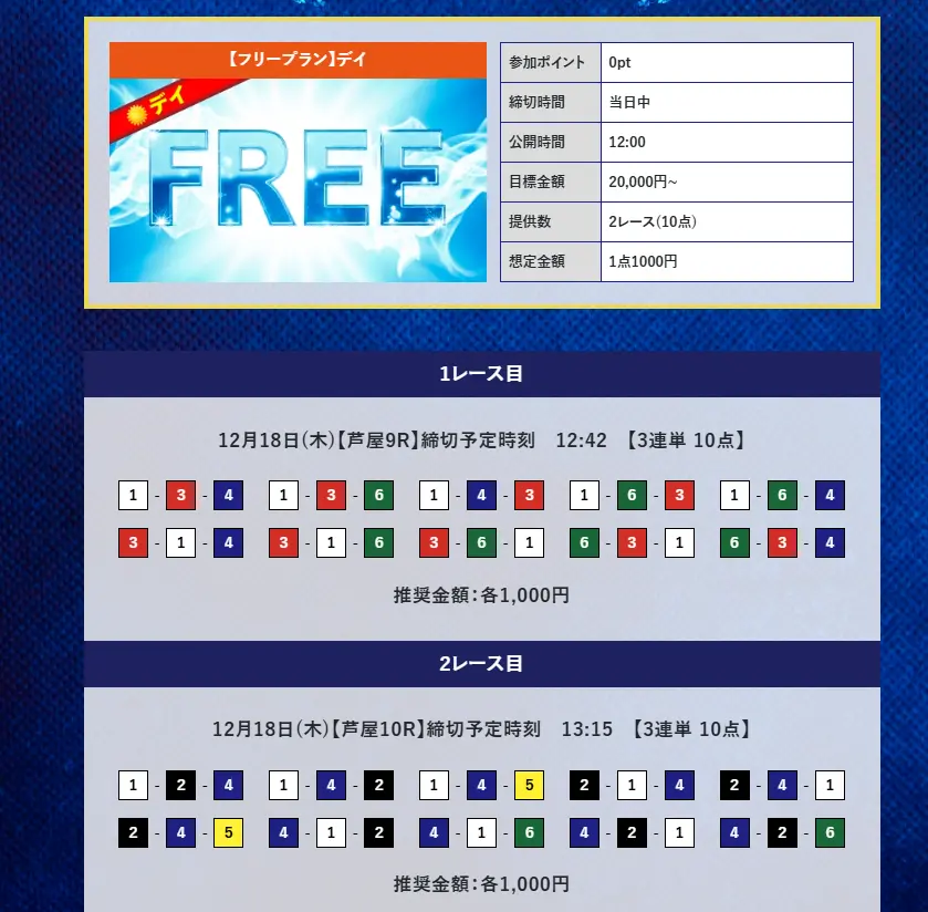 | ボートレースマンション 競艇予想サイト「ボートブレイズ」無料予想「フリープラン」買い目